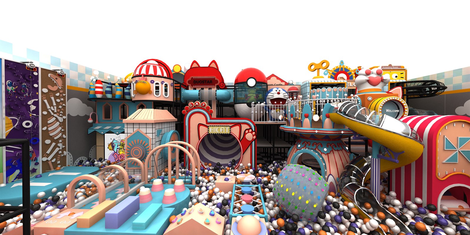 Indoor playground business project reference with custom play equipment