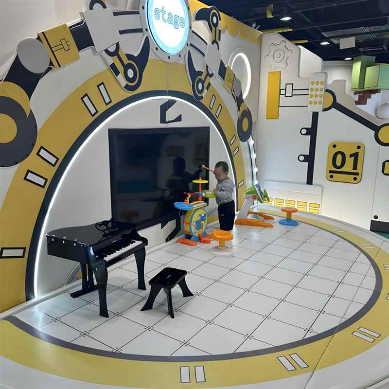 Kids playground equipment project with slides and indoor play structures